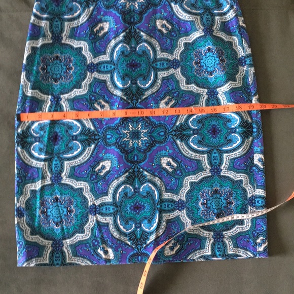 Talbots preppy paisley cotton pencil skirt 8 M - Picture 4 of 10
